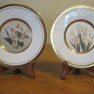 Vintage Art of Chokin set of 2, 24K Gold Edged